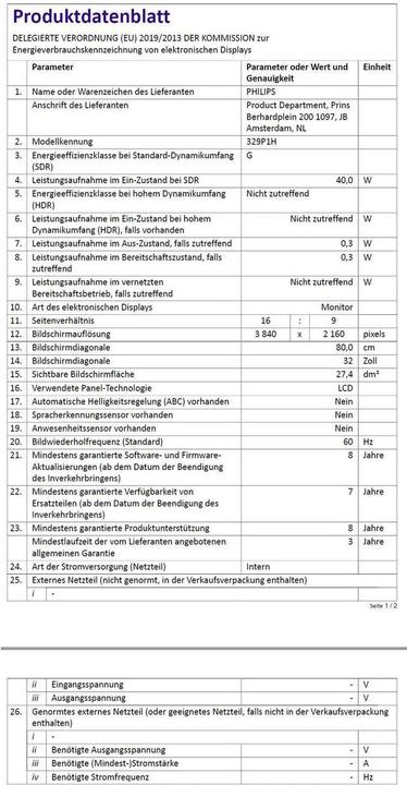 Productafbeelding Philips 329P1H (3840 x 2160 Pixels, 31.50")