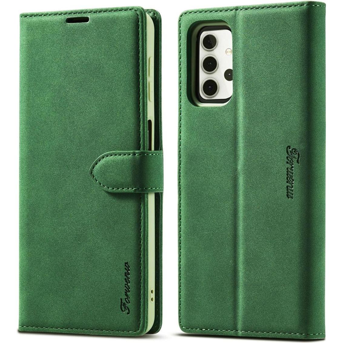 König Design Hülle Handy Schutz für Samsung Galaxy A32 5G Case Cover Tasche Etui Bumper Grün (Samsung Galaxy A32 5G), Sm...