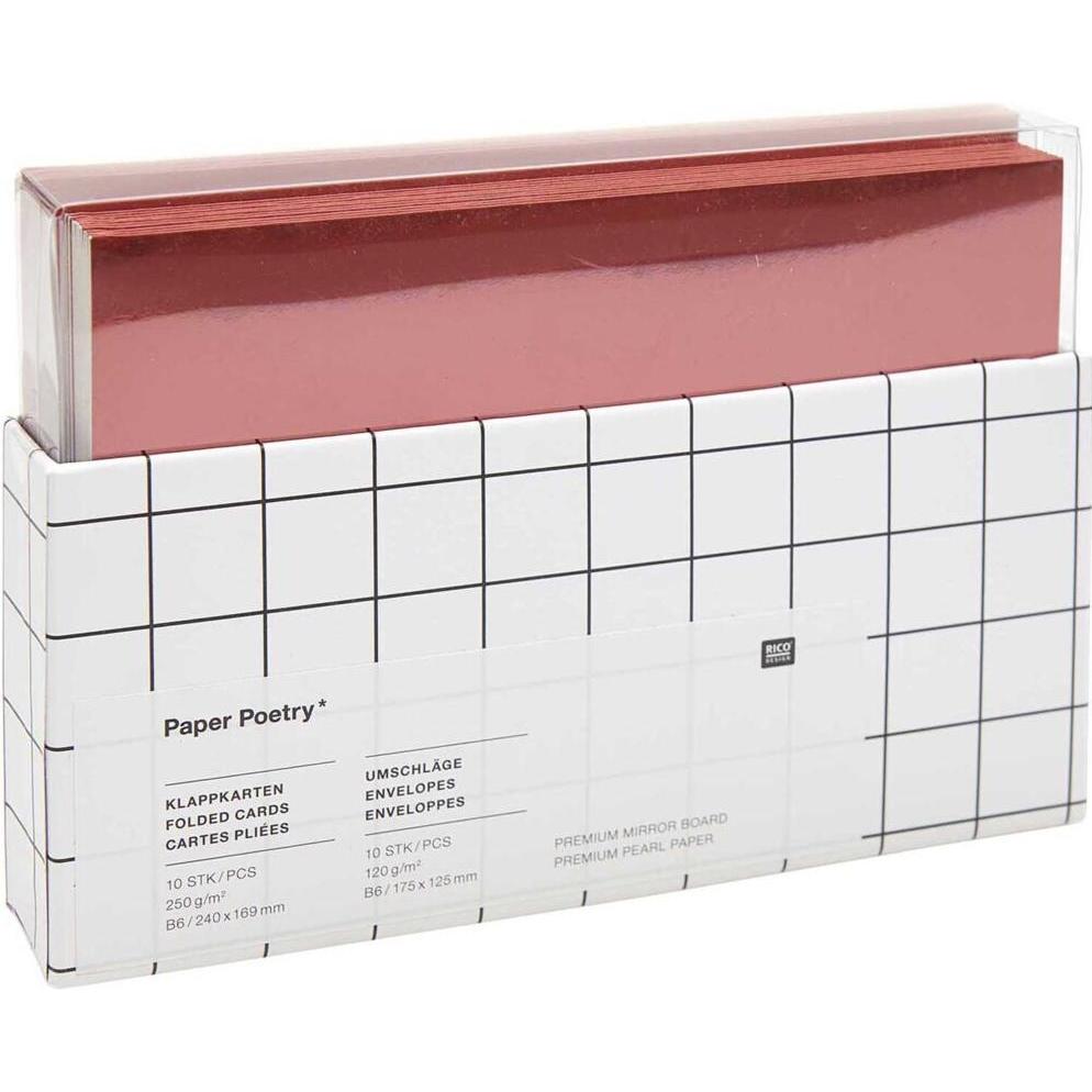 Thumbnail - Rico Design, Karteikarten, Spiegelkarton/Perlmutt rot.300463 (20 x)