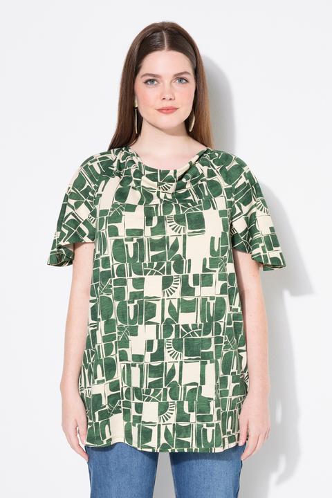 Produktbild Ulla Popken T-Shirt, Wasserfallausschnitt, Halbarm (50, 52)