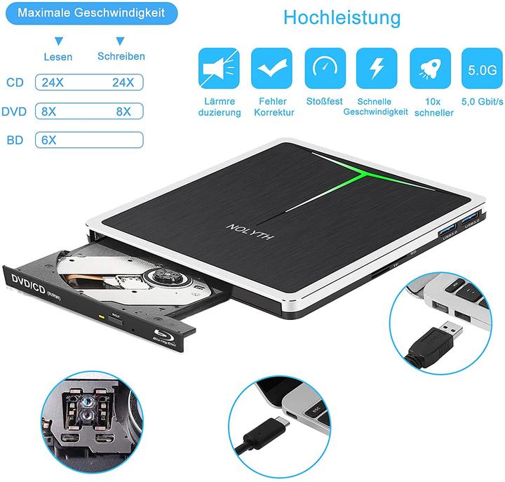 Produktbild Nolyth Externes Blu Ray Laufwerk