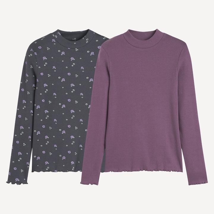 Produktbild La Redoute Collections 2er-Pack gerippte Shirts mit Stehkragen