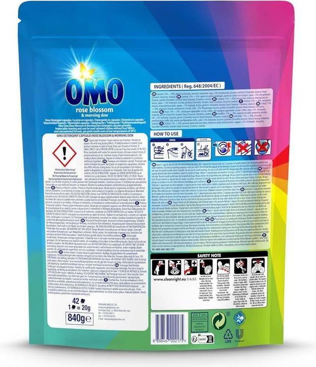 Productafbeelding OMO Laundry Detergent Capsules White Orchid & Mint (42 Wascycli, Peulen wassen)