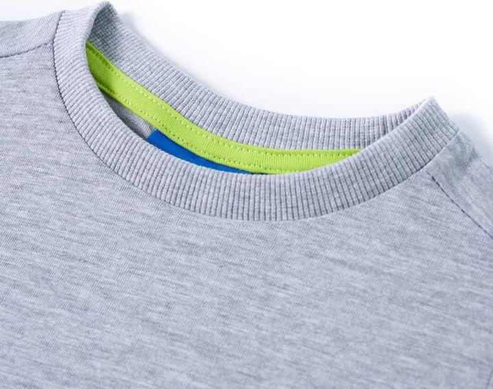 Produktbild vidaXL Kinder-Langarmshirt Grau Melange 104,Material: 95