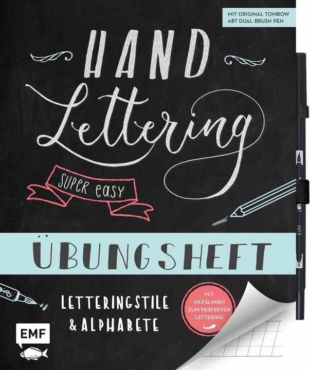 Image du produit Handlettering – Super easy! Übungsheft mit original Tombow ABT Dual Brush Pen (Allemand, Édition Michael Fischer, 2021)