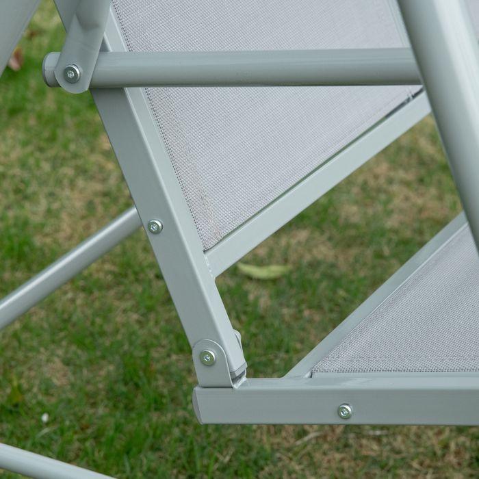 Immagine prodotto Swisshandel24 Altalena Hollywood Altalena da giardino a 3 posti Panchina con tetto in metallo Grigio+Argento 170
