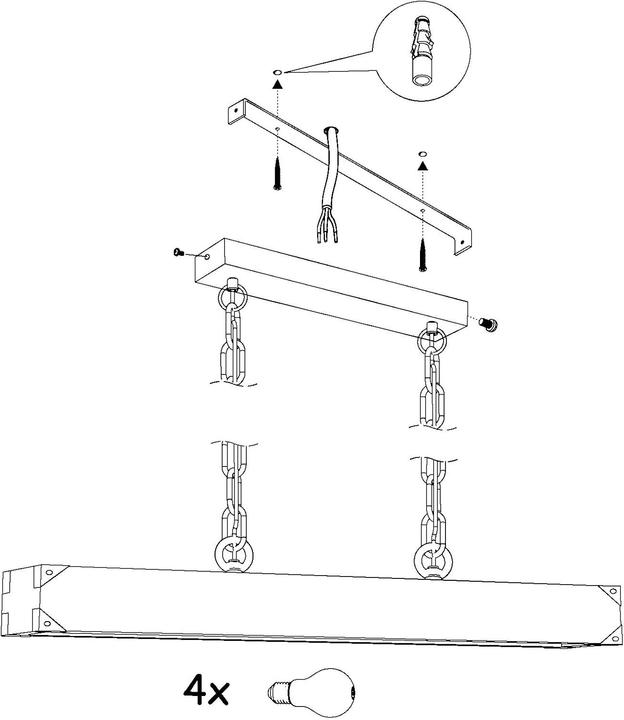 Produktbild EGLO Pendelleuchte HARBOROUGH 4 (E27)