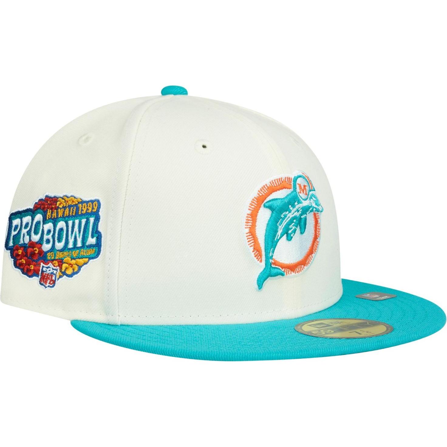 Thumbnail - New Era, Herren, Cap, 59Fifty Fitted Cap Throwback Miami Dolphins - 6 7/8, Beige, (6 7/8)
