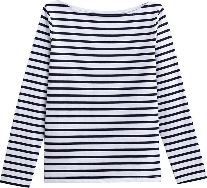 Produktbild La Redoute Collections Langarmshirt mit U-Boot-Ausschnitt und Streifenmuster (S)