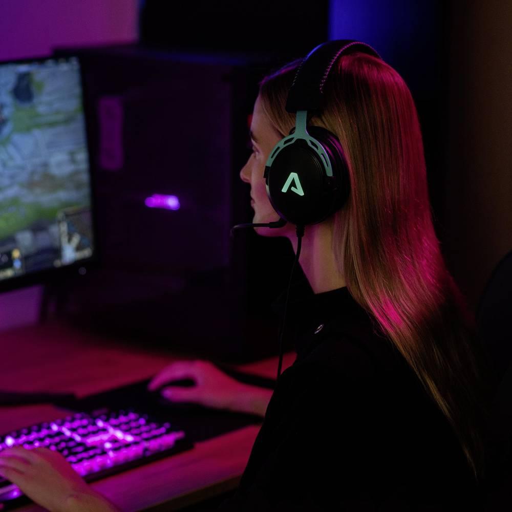 Thumbnail - Lamax LMXHDE1 headphones/headset Wired Head-band Gaming Black (Kabelgebunden), Gaming Headset, Schwarz