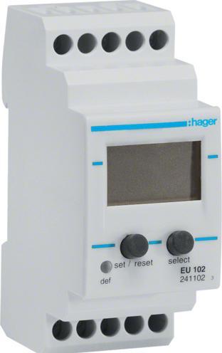 Actual product image Hager HAG EU102 Control relay 1-phase voltage LCD display