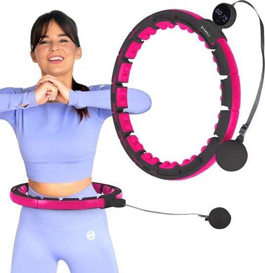 HMS Hhm16 Hula Hoop Schwarz/Pink Mit Magneten Und Gewicht + Zähler