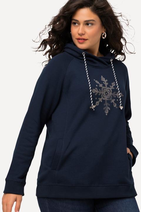 Produktbild Ulla Popken Sweatshirt, Eisstern, Stehkragen, Taschen, Langarm (42, 44)