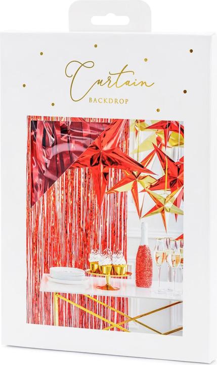 Produktbild Partydeco Partyaccessoire Vorhang 90 x 250 cm, Rot (1 Stück)