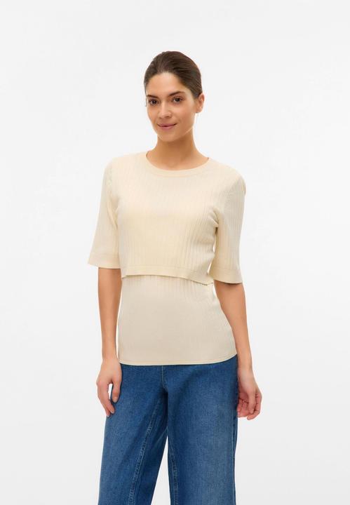 Produktbild Mamalicious Normal geschnitten Rundhals Gerippte Ärmelbündchen Strickoberteil Strickpullover