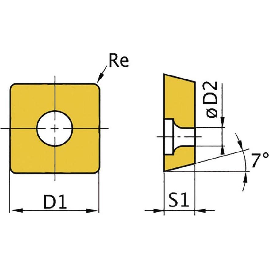 Optimum, Tornio, 713441763 SCMT09T304 Äussere quadratische Schneidplatte