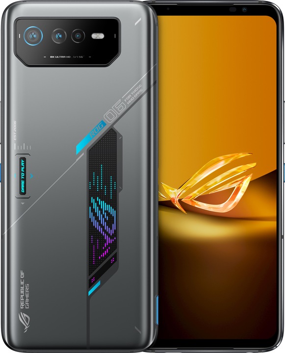 ASUS ROG Phone 6D 5G 12/256GB space grey Android 12.0 Smartphone (256 GB, Siderisch grijs, 6.78", Dubbele SIM, 50 Mpx, 5G)