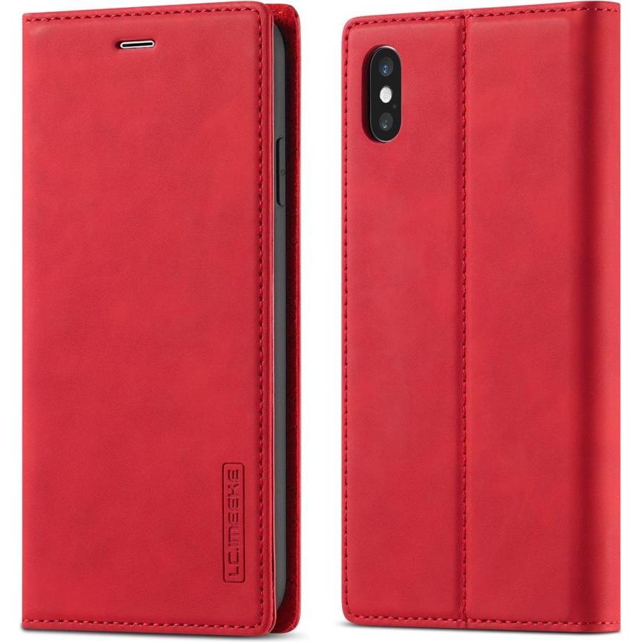 Cover-Discount iPhone Xs / X - Stand Flip Case Hülle rot (Apple iPhone XS), Smartphone Hülle, Rot