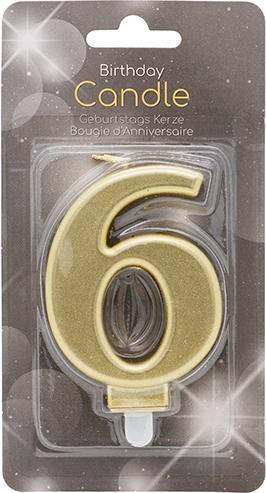 Actual product image Amscan Number candle 6 gold (1 x)