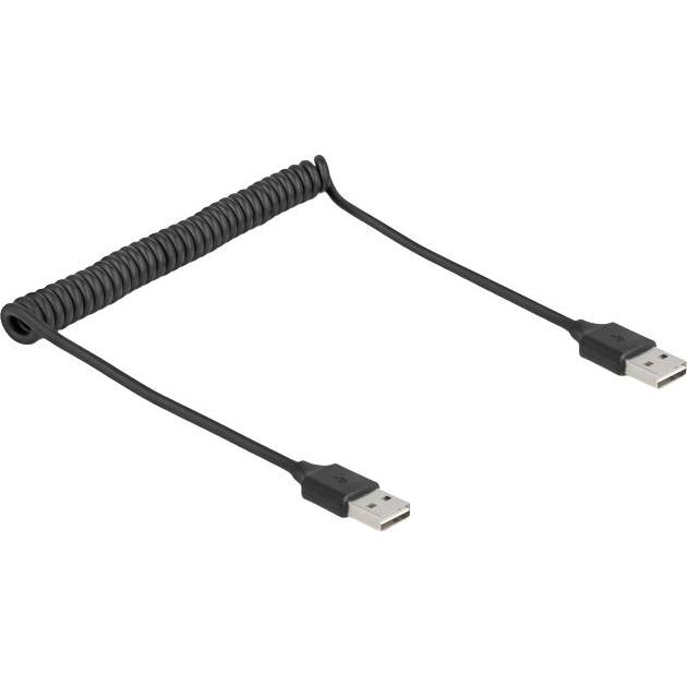 Delock Spiralkabel EASY-USB 2.0 Typ-A Stecker zu EASY-USB Ty (0.80 m, USB 2.0), USB Kabel
