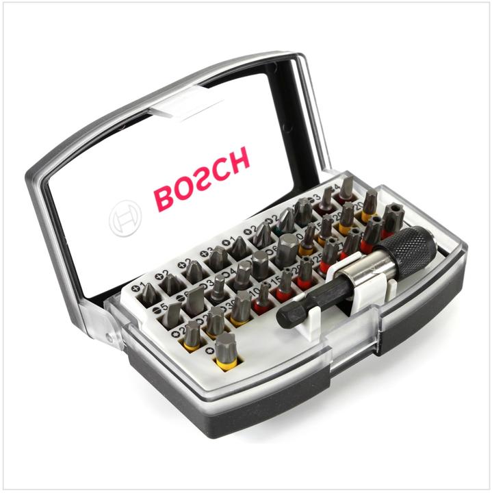 Actual product image Bosch Professional Zubehör Bit Set 32 pieces Accessories 2 (Cross Phillips PH M1, Cross Phillips PH M2, Cross Pozidriv PZ M1, Cross Pozidriv PZ M2, Cross Phillips PH M3, Cross Pozidriv PZ M3, Hexagon socket TX with hole M10, Hexagon socket TX with hole M20, Hexagon socket TX With hole M25, Hexagon socket TX with hole M27, Hexagon socket TX with hole M30)
