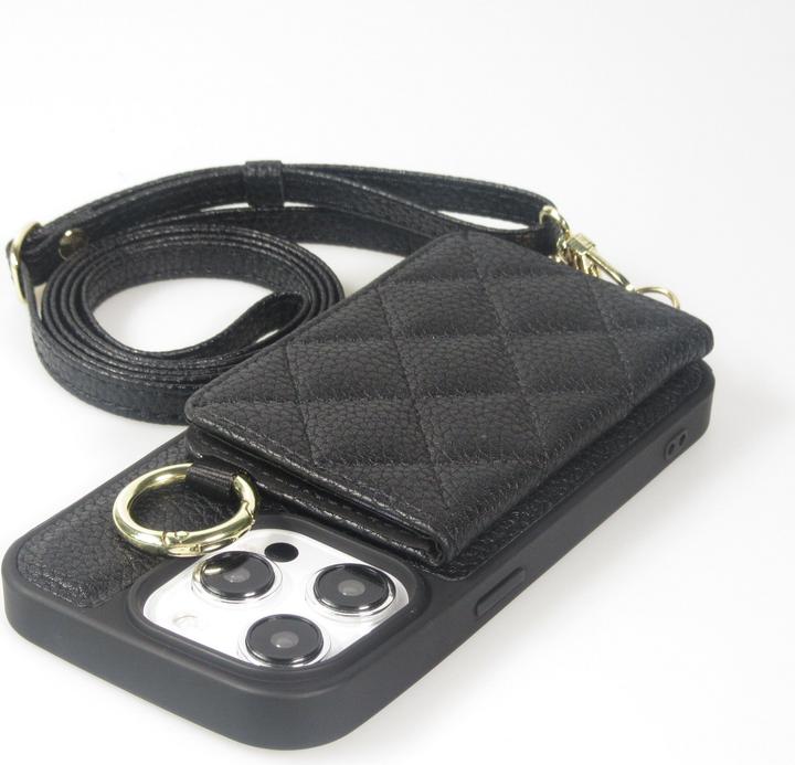 Produktbild PhoneLook Hülle Gepolstertes Leder mit Spiegel und Kartenfach grosse abnehmbare Riemen (Apple iPhone 15 Pro Max)