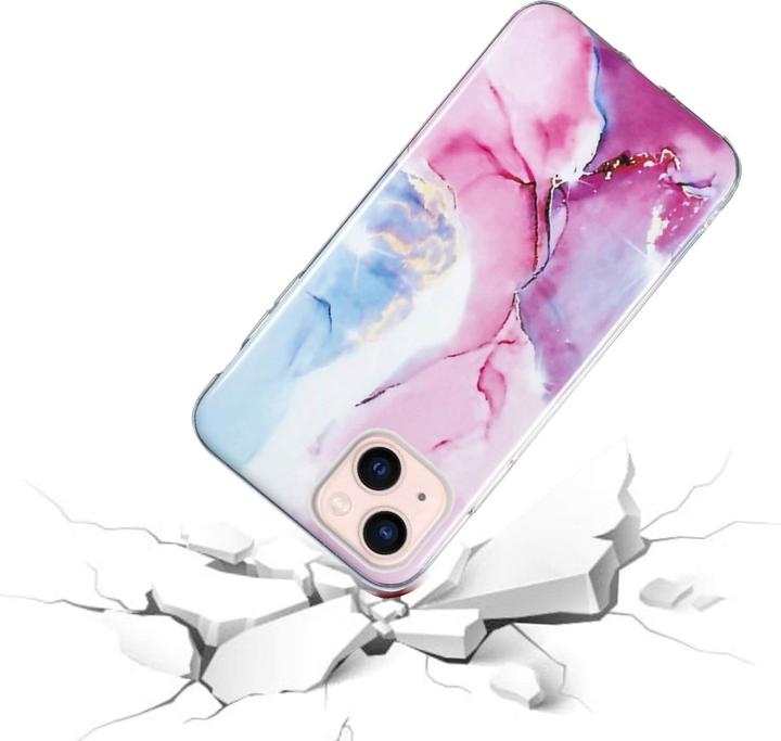 Produktbild Cover-Discount iPhone 14 - Silikon Gummi Case Pink Marble (Apple iPhone 14)