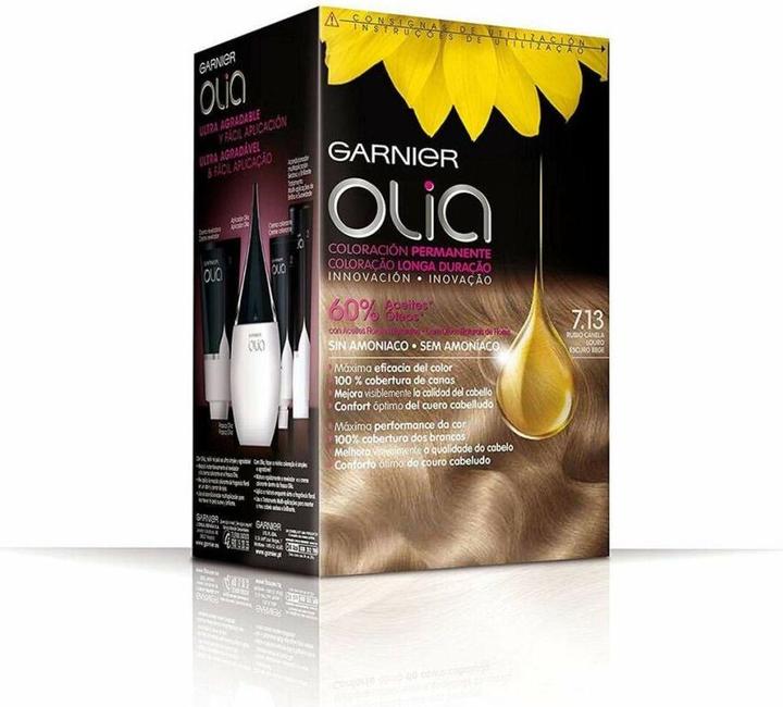 Produktbild Garnier OLIA Coloración Permanente #7,13 Rubio Canela 4 pz (7,13 Rubio Canela)