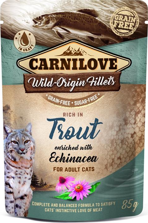Produktbild Carnilove Cat Adult Pouch Ragout Forelle & Sonnenhut (Adult, 24 Stk., 2040 g)
