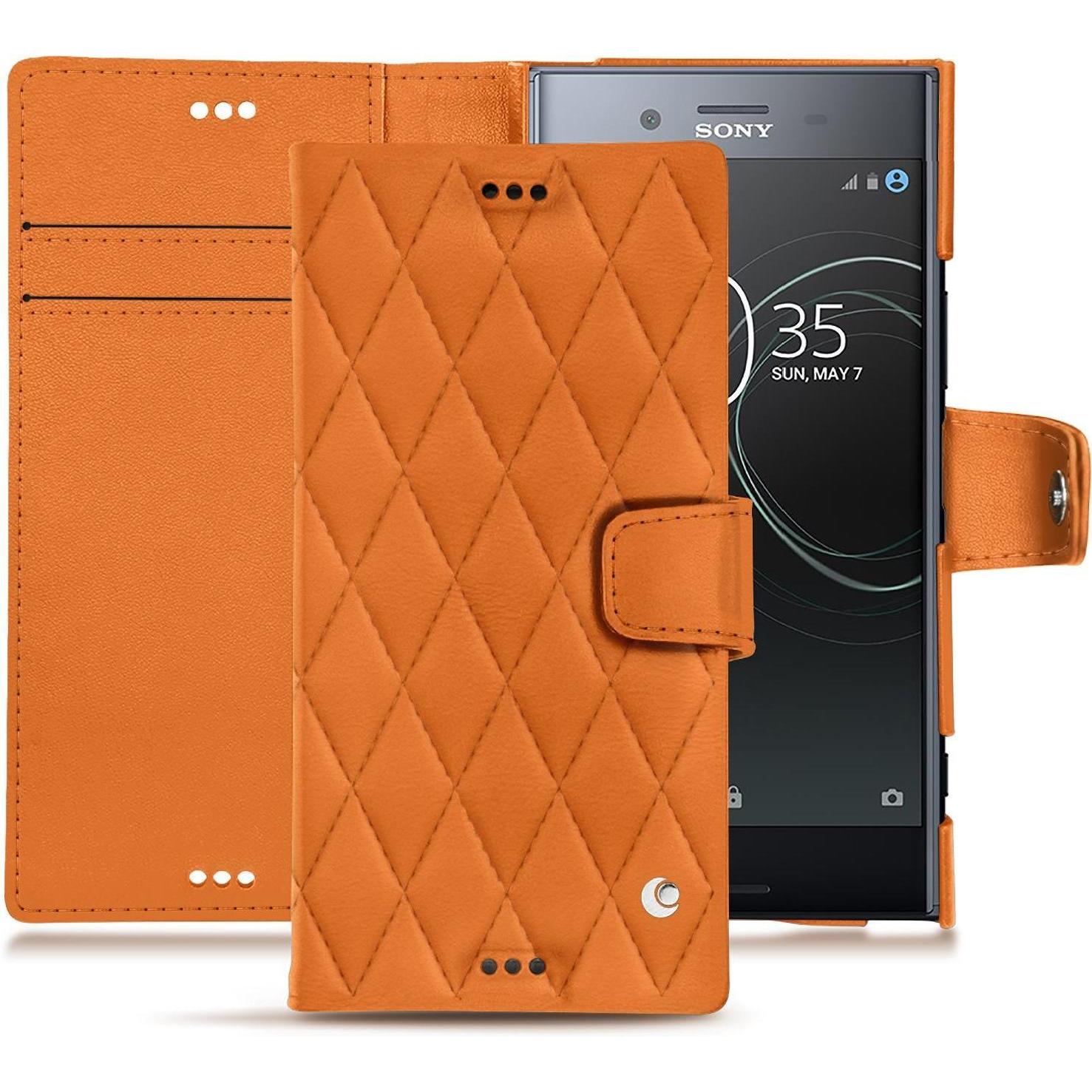 Thumbnail - Noreve Lederschutzhülle Wallet (Sony Xperia XZ Premium), Smartphone Hülle, Orange