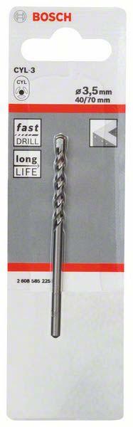 Immagine prodotto Bosch Professional Zubehör Punta per calcestruzzo CYL-3, diametro 3,5 mm. Per trapani/avvitatori (3,3 mm)