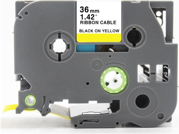 Produktbild Hermex Alternatives Etikettenband zu Brother TZe-FX661 Beschriftungsband (3.60 cm, Gelb, Schwarz)