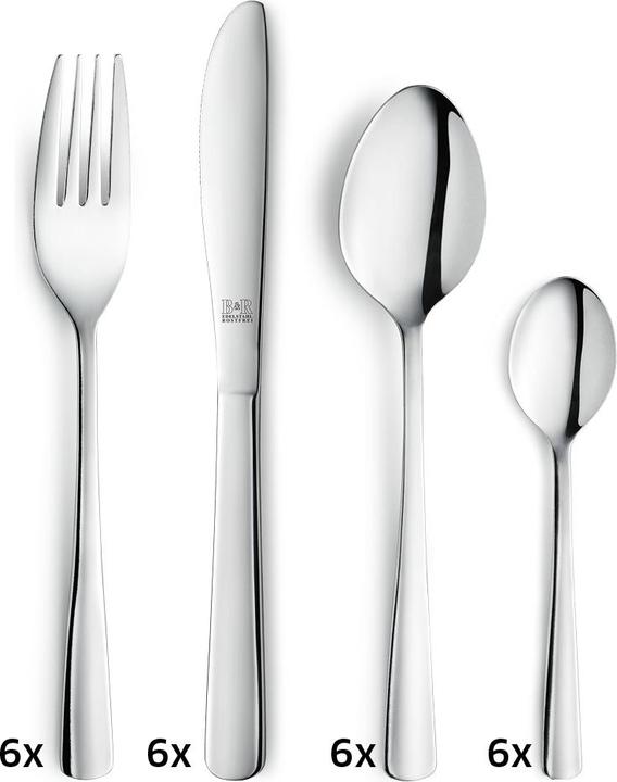 Beckmann & Rommerskirchen RIVA Besteckset 24-teilig (24 Stück, Besteck Set)