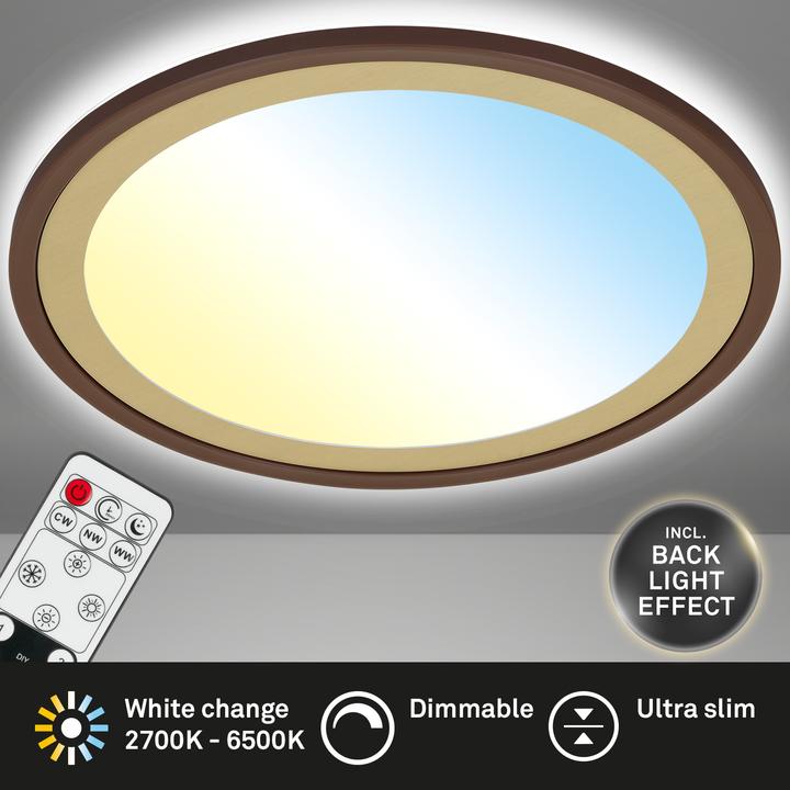Produktbild Briloner Ultraflaches CCT-LED Panel mit LED Backlight,braun-gold, 1xLED/22W (3000 lm)