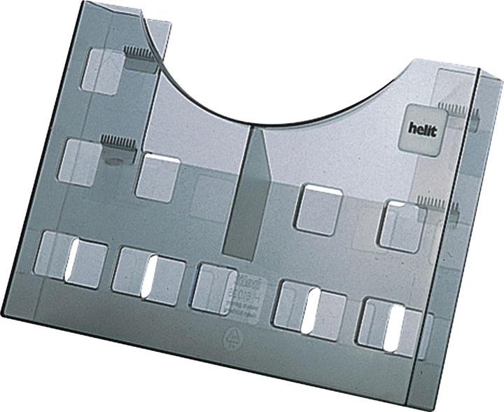 Produktbild Helit Prospekthalter, DIN A5 quer-2x DIN A6 hoch grau-transparent, zur Wandanbringung oder für Tischaufbau (A5)