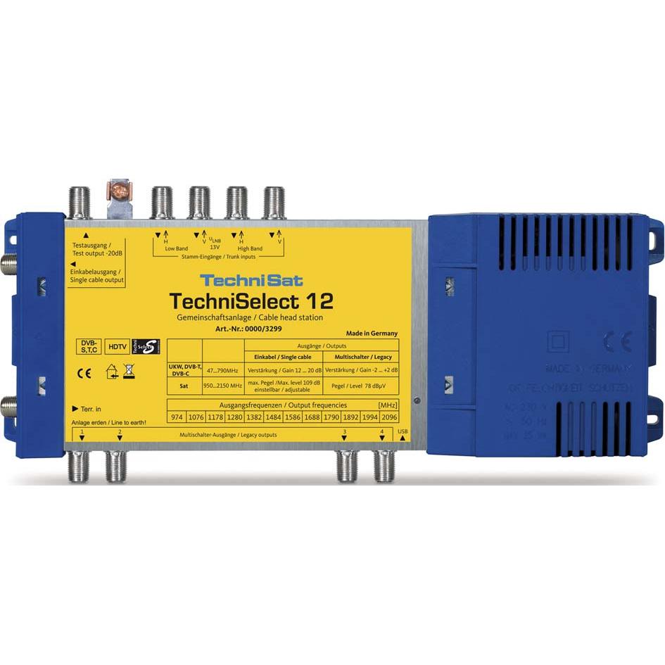 TechniSat TechniSelect 12 (Multischalter), SAT Zubehör, Blau, Gelb
