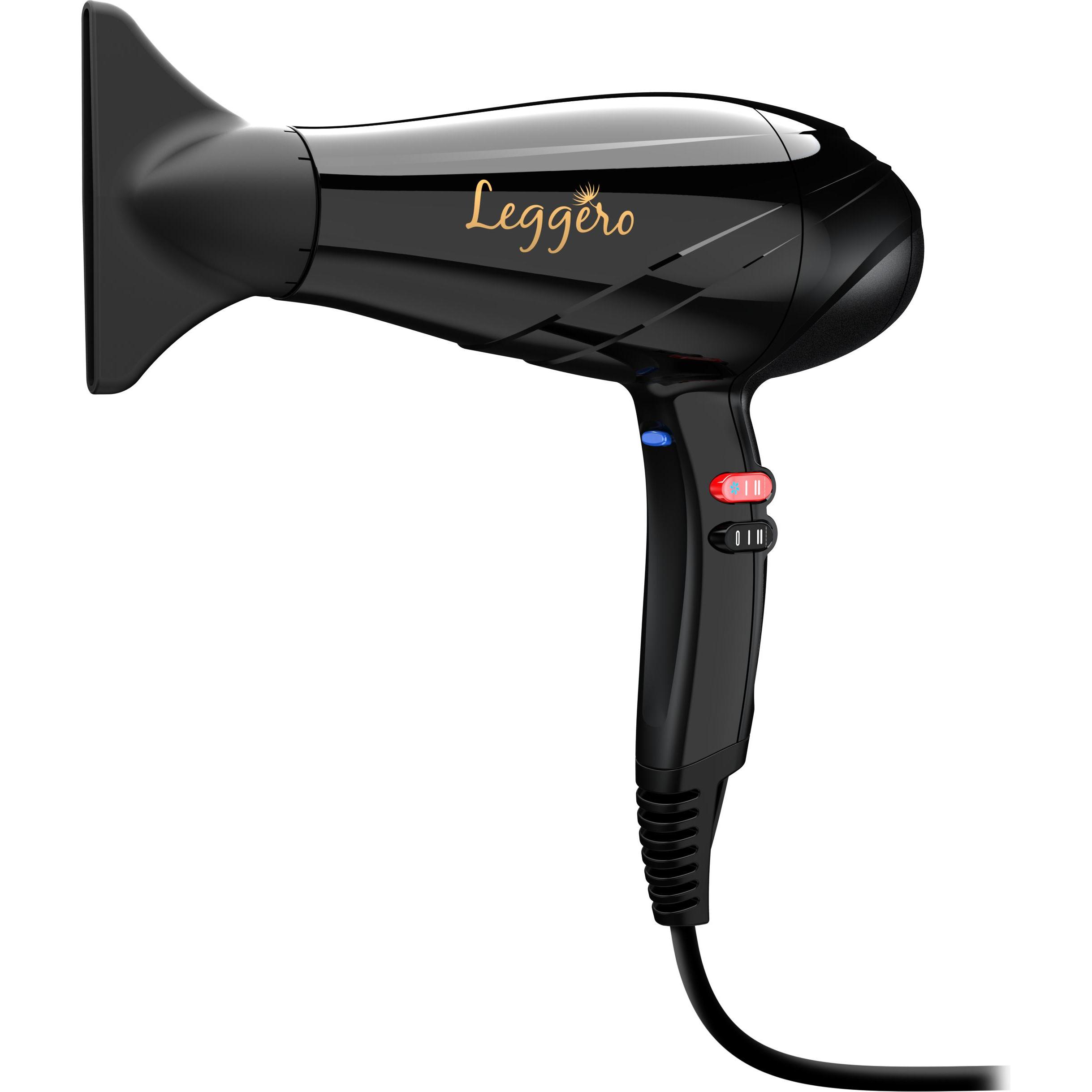 GAMA, Föhn, GA.MA LEGGERO, Sort, 3 m, 2100 W, 215 mm, 540 g