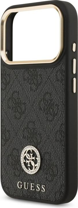 Produktbild Guess 4G Strass Logo & Big Strap Metal Buttons MagSafe case for iPhone 17 Pro black (Apple iPhone 17 Pro)