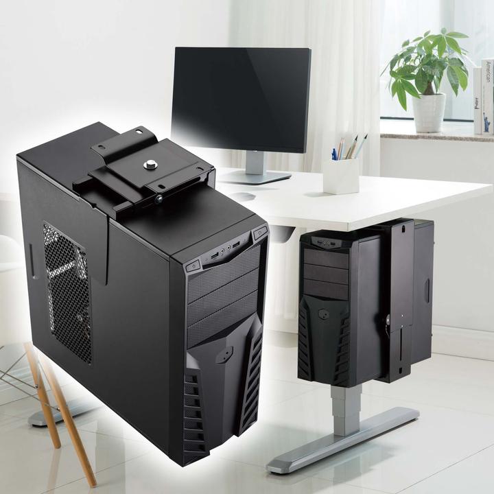 Immagine prodotto Wiltec Supporto per PC da sotto la scrivania Computer da tavolo girevole a 360° e senza interruzioni