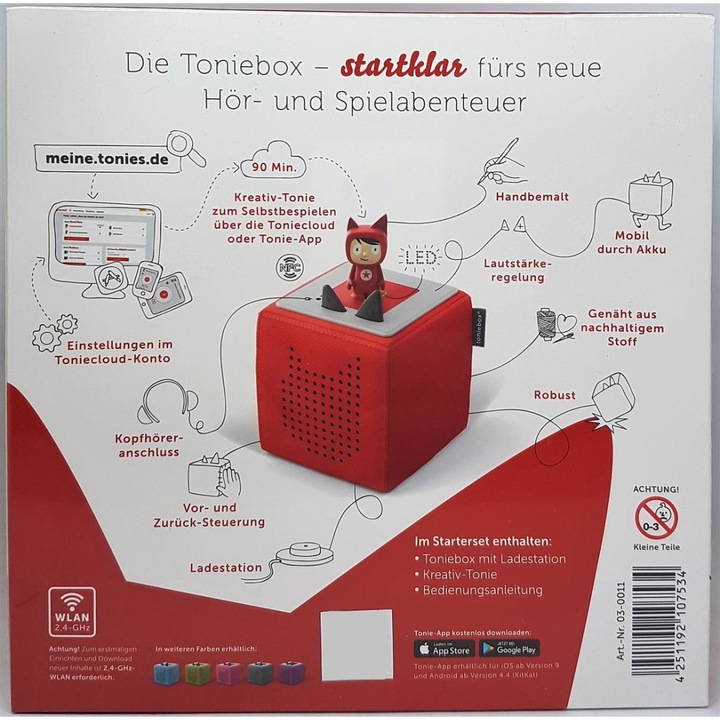 Productafbeelding Tonies Toniebox Startset Rood (Creatieve Tonie) (Duits)