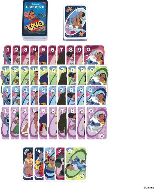 Actual product image Mattel Games UNO Lilo & Stich (Hungarian, Polish, Russian, 2 - 10 Players)