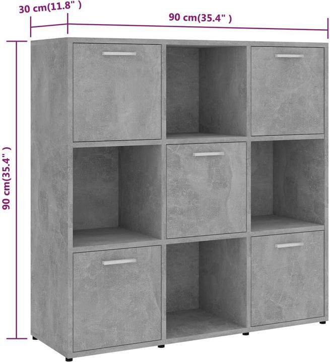 Produktbild vidaXL Bücherregal (90 x 30 x 90 cm)