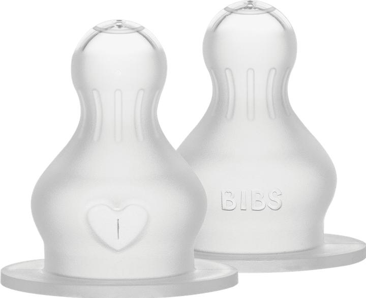 Actual product image Bibs - Baby Bottle Nipple Round Silicone 2 Pack - Thick Flow