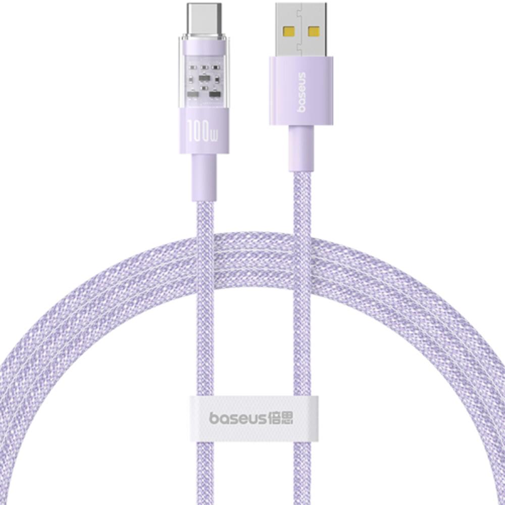 Baseus Gem USB A auf USB C Schnellladekabel 1 m 100 W Lila (1 m), USB Kabel