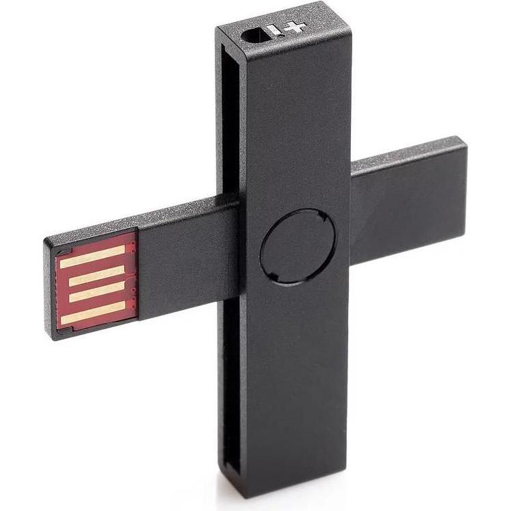 Pluss Lettore di smart card ID nero (USB 2.0), Lettore di schede di memoria, Nero