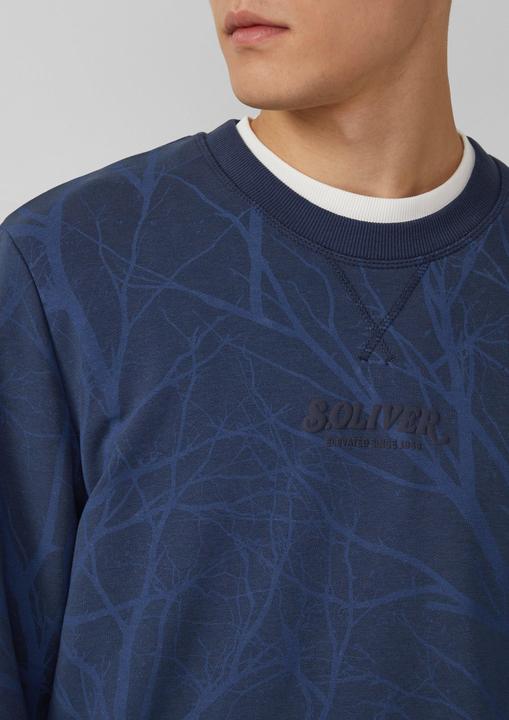 Produktbild s.Oliver Sweatshirt Leichtes Sweatshirt mit All-over-Print und Logo (S)