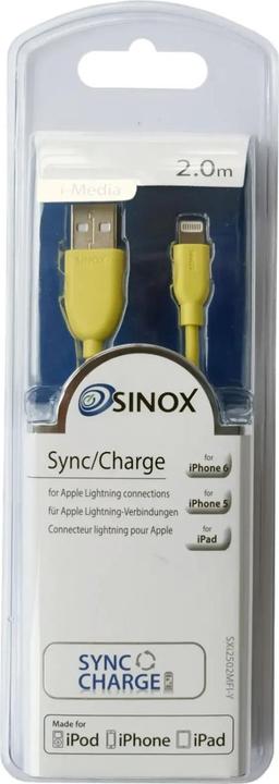 Immagine prodotto Sinox Cavo iMedia Lightning con chip originale Apple™. 2m. Gul (2 m, USB 2.0)