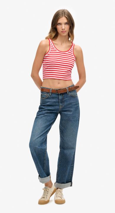 Actual product image Superdry Organic Cotton Vintage Ribbed Crop Vest Top (12XL)