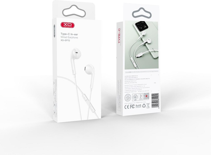 Actual product image xO wired earphones EP72 USB-C white (Cable)