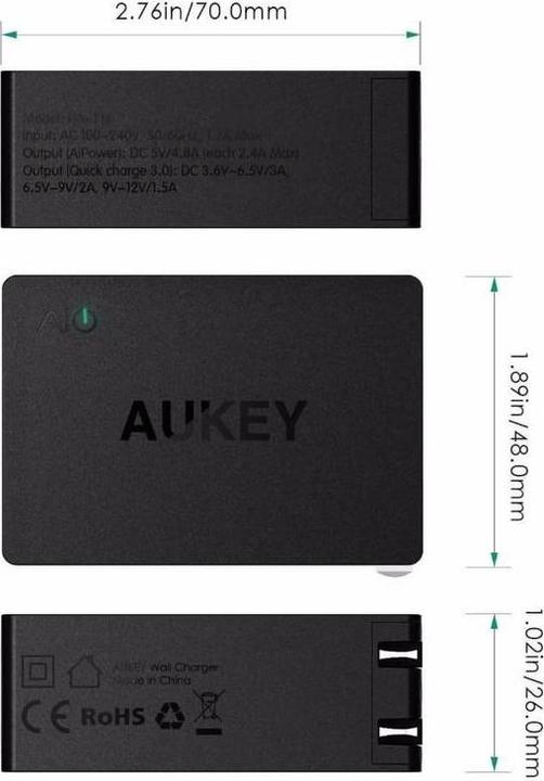 Image du produit Aukey Pa-T14 (42 W, 3 ports)